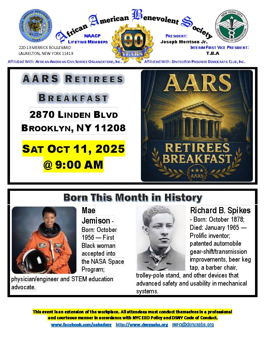 Retirees Breakfast Sat Oct 11, 2025
